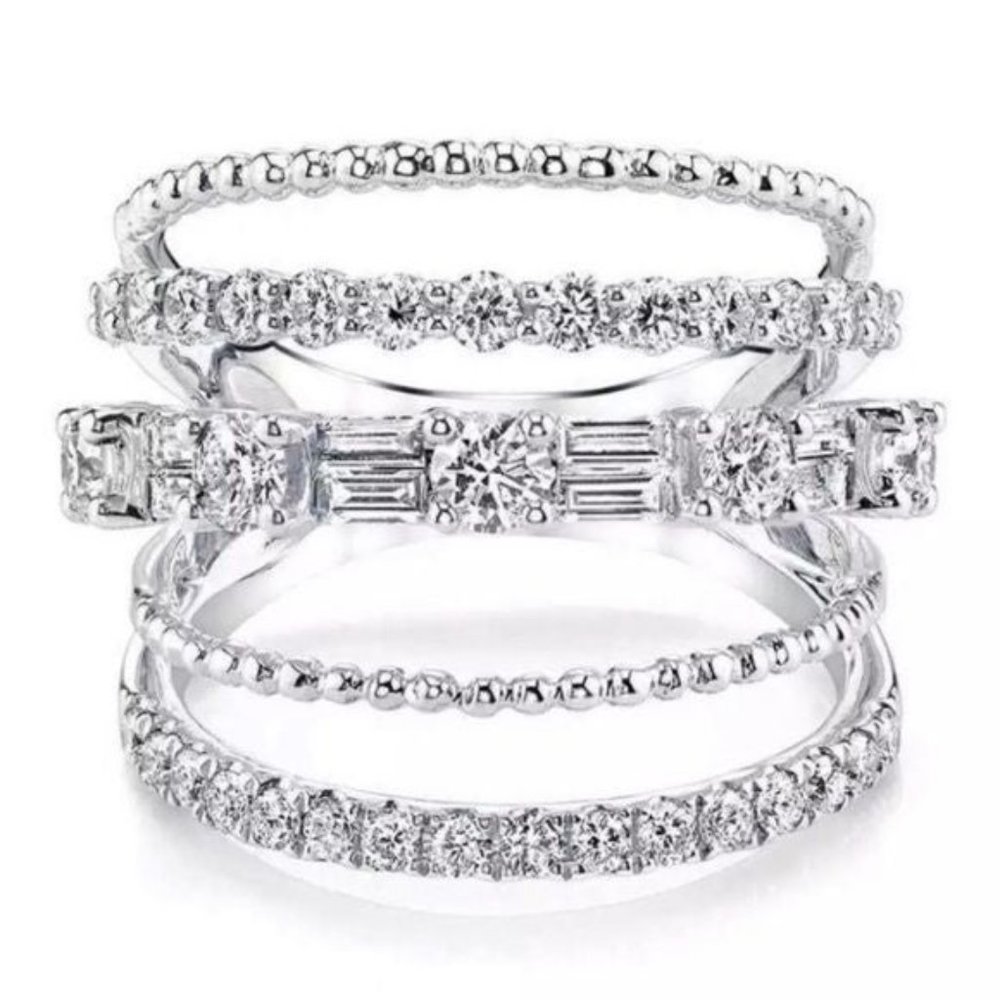 Silver Bridge diamonds ring size 6,7,8,9,10